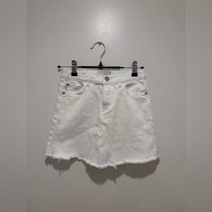 DL1961 Girls Jenny Denim Mini Skirt Frayed Hem White Size 10 Cotton Lycra
